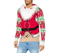 OFF THE RACK Men's Unisex Ugly Christmas Jumper Funny Xmas Pullover Sweater, Fat Fluffy Santa Feels, S UK