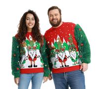 OFF THE RACK Ugly Christmas Sweater Men Women Unisex Funny Chunky Knitted Festive Crew Neck Long Sleeve Pullover for Party M