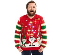 OFF THE RACK Unisex Men's Ugly Christmas Sweater Funny Novelty Knit Pullover with Classic Fairisle Pattern Santa S