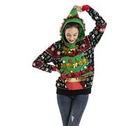 OFF THE RACK Women's Unisex Women's Ugly Christmas Jumper Funny Xmas Pullover/Cardigan/Hoodie with Fairisle, Sant Sweater, Tree Happy This Xmas, XL UK