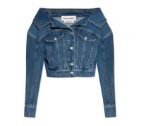 Off-the-shoulder denim jacket - female - Alexander McQueen - Denim Jackets - Blue - 2XS - Jackets 2XS