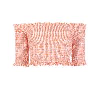 Off-the-Shoulder Sleeveless Top in Wavy Vichy - female - Kenzo - Blouses - Orange - L - Blouses & Shirts L