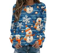 off the shoulder tops for women,christmas top,Christmas Jumpers for Women UK Ugly Xmas Jumper Autumn Winter Sweatshirts Ladies Tops Long Sleeve Shirts Sweaters Outfits Elegant Hoodies Clothing,Blue,L