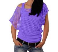 Off The Shoulder Tops for Women UK Crochet Top 80s Tshirt Womens Sexy Neon Fishnet Mesh Tops for Women 80s Fancy Dress Mesh Top+Vest 2Pcs 1980s Retro Theme Party Decoration Outfit
