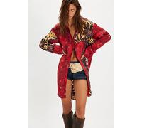 Off The Vine Button Down Top at Free People in Ruby Butterfly Combo, Size: Large - female