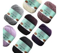 Off-The-Yak Extra Soft and Fluffy Woolen Yarn for Knitting and Crocheting, Heavy Worsted/Aran Weight #4, 25% Yak, 50% Wool, 25% Acrylic, Multicolor Pack of 7 Skeins, 840yds/700g (Purple Pack)