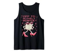 Off to Actively Monitor Funny Frog Teacher Testing Tank Top