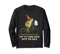 Off to Came Back with Milk Fathers Day Daddy Frog Dad Long Sleeve T-Shirt