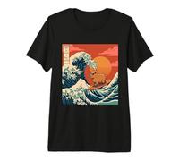 Off to Cause A Kerfuffle Capybara Great Wave Kanagawa Premium T-Shirt
