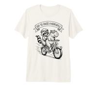 Off to Cause A Kerfuffle Capybara Raccoon Bicycle Meme Premium T-Shirt