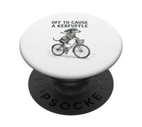 Off To Cause A Kerfuffle Dachshund Bike Funny Dog PopSockets Adhesive PopGrip