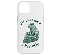 Off To Cause A Kerfuffle Funny Capybara Steam Train Case for iPhone 14 Plus