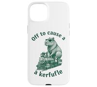 Off To Cause A Kerfuffle Funny Capybara Steam Train Case for iPhone 15 Plus