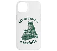 Off To Cause A Kerfuffle Funny Cat Steam Train Case for iPhone 14 Plus