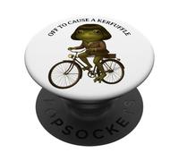 Off To Cause A Kerfuffle Funny Frog With Bob Haircut Meme PopSockets Adhesive PopGrip