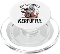 Off To Cause A Kerfuffle Funny Raccoon Mischief Quirky Snail PopSockets PopGrip for MagSafe
