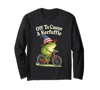 Off to Cause A Kerfuffle Funny Sarcastic Sayings Frogs Meme Long Sleeve T-Shirt