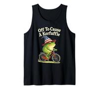 Off to Cause A Kerfuffle Funny Sarcastic Sayings Frogs Meme Tank Top