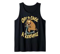 Off to Cause A Kerfuffle Meme Capybara Scooter Funny Chaotic Tank Top