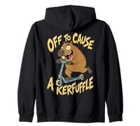 Off To Cause A Kerfuffle Meme Capybara Scooter Funny Chaotic Zip Hoodie