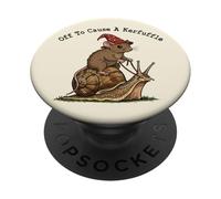 Off to Cause a Kerfuffle | Mouse Riding Snail Weirdcore PopSockets Adhesive PopGrip