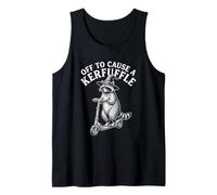 Off to Cause A Kerfuffle Raccoon Witch Scooter Funny Tank Top