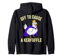 Off To Cause A Kerfuffle Royal Cape Chicken Bird Zip Hoodie