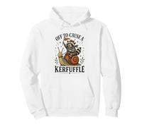 Off to Cause a Kerfuffle Snail Raccoon Animals Nature Silly Pullover Hoodie