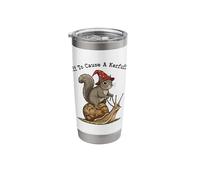 Off to Cause a Kerfuffle | Squirrel Riding Snail Weirdcore Stainless Steel Insulated Tumbler