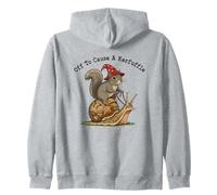 Off to Cause a Kerfuffle | Squirrel Riding Snail Weirdcore Zip Hoodie