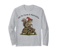 Off to Cause a Kerfuffle Squirrel Riding Tortoise Weirdcore Long Sleeve T-Shirt