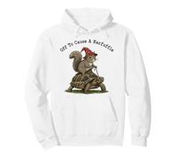 Off to Cause a Kerfuffle Squirrel Riding Tortoise Weirdcore Pullover Hoodie