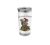 Off to Cause a Kerfuffle Squirrel Riding Tortoise Weirdcore Stainless Steel Insulated Tumbler