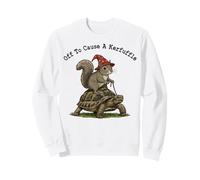 Off to Cause a Kerfuffle Squirrel Riding Tortoise Weirdcore Sweatshirt