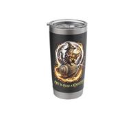 Off to Cause A Kerfuffle Wizard Cat Riding Snail Stainless Steel Insulated Tumbler