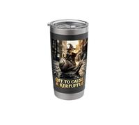 Off to Cause A Kerfuffle Wizard Cat Riding Snail Stainless Steel Insulated Tumbler
