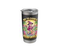 Off to Cause A Kerfuffle Wizard Cat Riding Snail Stainless Steel Insulated Tumbler