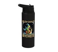 Off to Cause A Kerfuffle Wizard Frog Riding Snail Stainless Steel Insulated Water Bottle