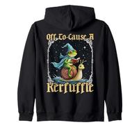 Off To Cause A Kerfuffle Wizard Frog Riding Snail Zip Hoodie