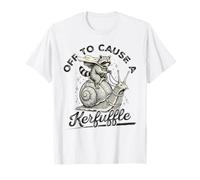 Off to Cause A Kerfuffle Wizard Raccoon Riding Snail T-Shirt