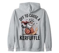 Off To Cause A Kerfuffle Wizard Raccoon Riding Snail Zip Hoodie