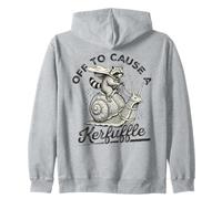 Off To Cause A Kerfuffle Wizard Raccoon Riding Snail Zip Hoodie
