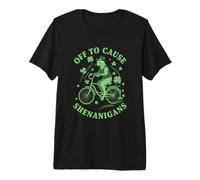 Off to Cause Shenanigans Egyptian Mau Cat St Patricks Day Premium T-Shirt