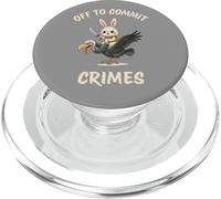 Off To Commit Crimes Cute Bunny Vulture Design PopSockets PopGrip for MagSafe