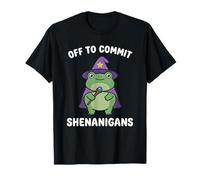 Off to Commit Shenanigans Funny Dark Fantasy Frog Kids Meme T-Shirt