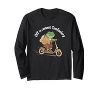 Off to Commit Tomfoolery Funny Frog Toad Scooter Cottagecore Long Sleeve T-Shirt