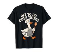 Off to Do Chef Things Funny Goose Cook Culinary Value Graphic T-Shirt, Men, Black, S