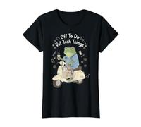 Off to Do Vet Tech Things Funny Frog Veterinary Assistant Value Graphic T-Shirt, Women, Black, XS