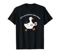 Off to Do Wound Care Things Funny Goose Nurse Value Graphic T-Shirt, Men, Black, M