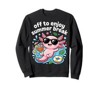 Off To Enjoy Summer Break Cute Axolotl Vacation. Sweatshirt